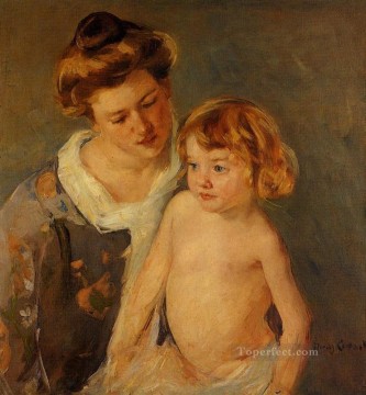 Mary Cassatt Painting - Jules Standing by His Mother mothers children Mary Cassatt